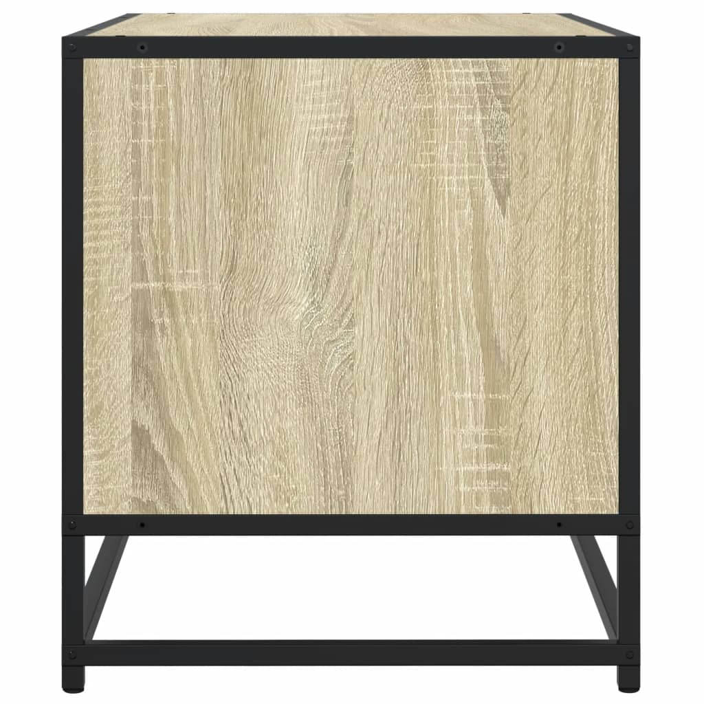 Tv-meubel 91x40x46 cm bewerkt hout metaal sonoma eikenkleurig is nu te koop bij PeponiXL, paradijselijk wonen!
