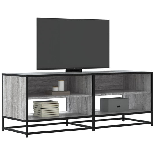 Tv-meubel 120,5x40x46 cm bewerkt hout metaal grijs sonoma eiken is nu te koop bij PeponiXL, paradijselijk wonen!