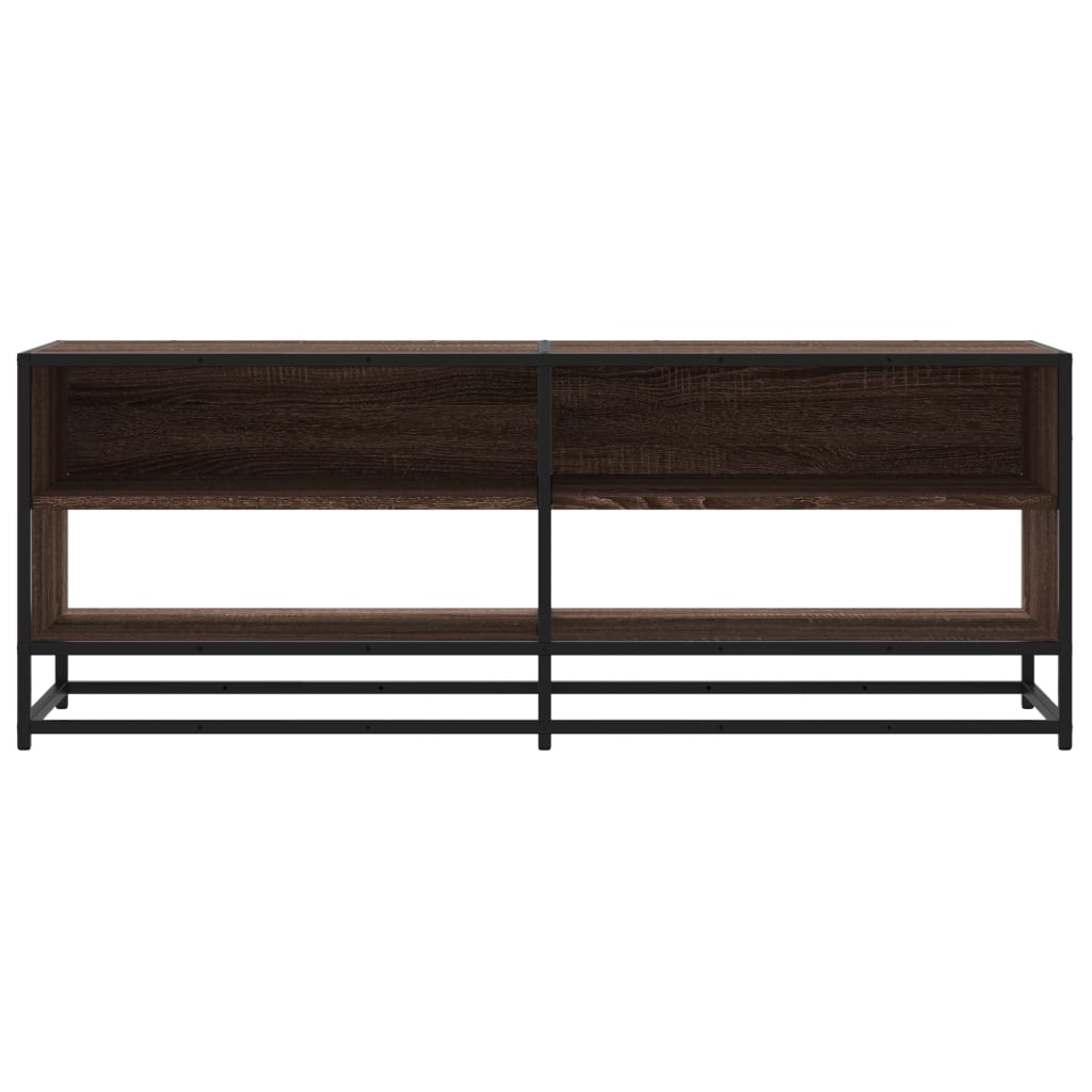 Tv-meubel 120,5x40x46 cm bewerkt hout metaal bruin eikenkleur is nu te koop bij PeponiXL, paradijselijk wonen!