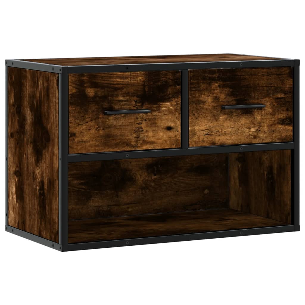 Tv-meubel 60x31x39,5 cm bewerkt hout metaal gerookt eikenkleur is nu te koop bij PeponiXL, paradijselijk wonen!