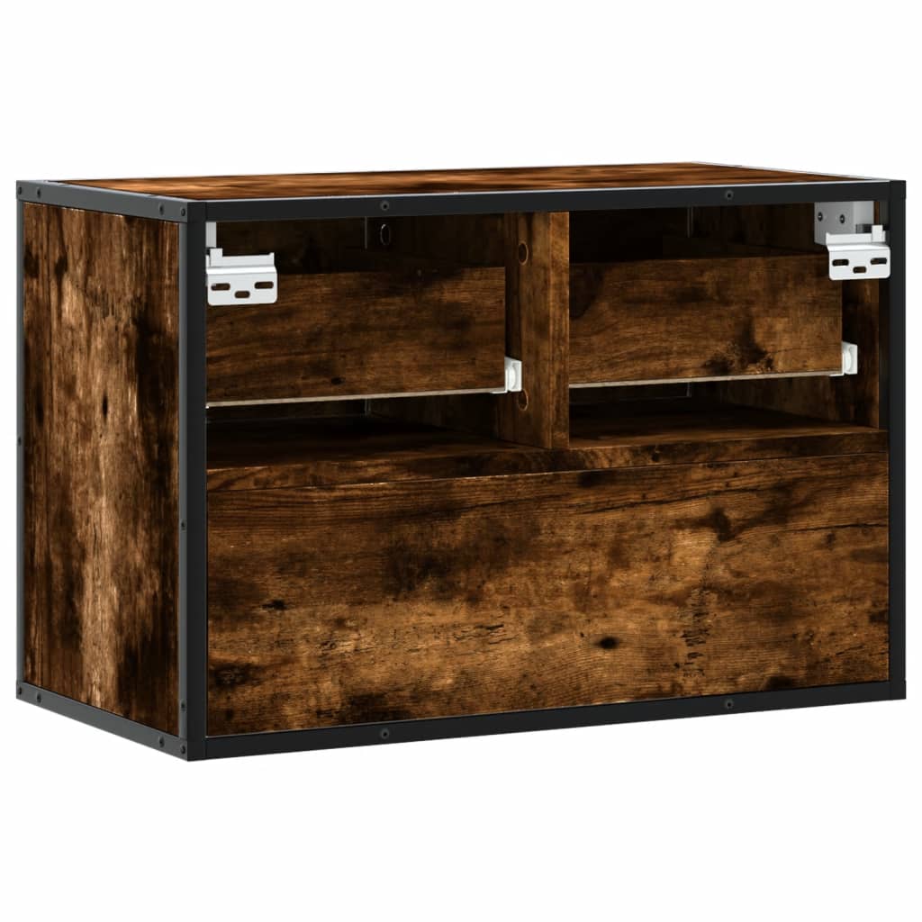 Tv-meubel 60x31x39,5 cm bewerkt hout metaal gerookt eikenkleur is nu te koop bij PeponiXL, paradijselijk wonen!