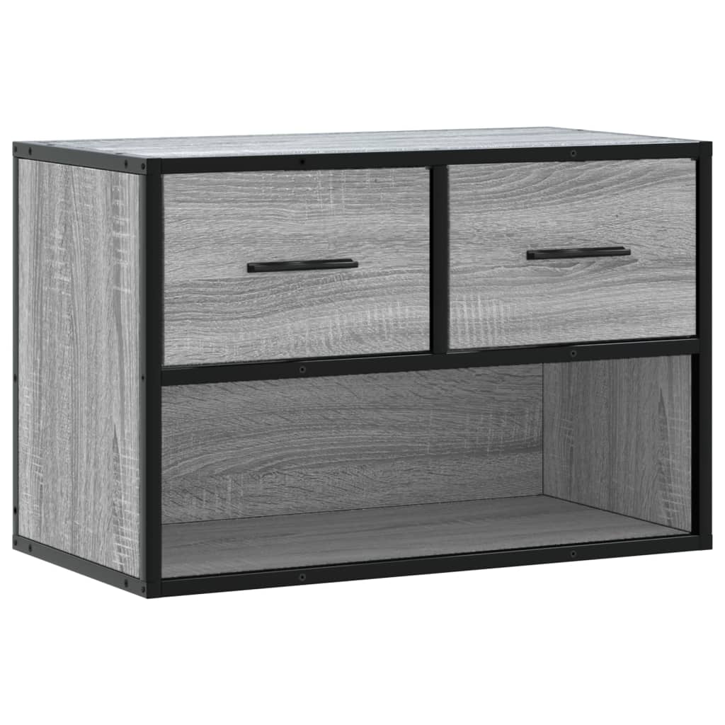 Tv-meubel 60x31x39,5 cm bewerkt hout metaal grijs sonoma eiken is nu te koop bij PeponiXL, paradijselijk wonen!