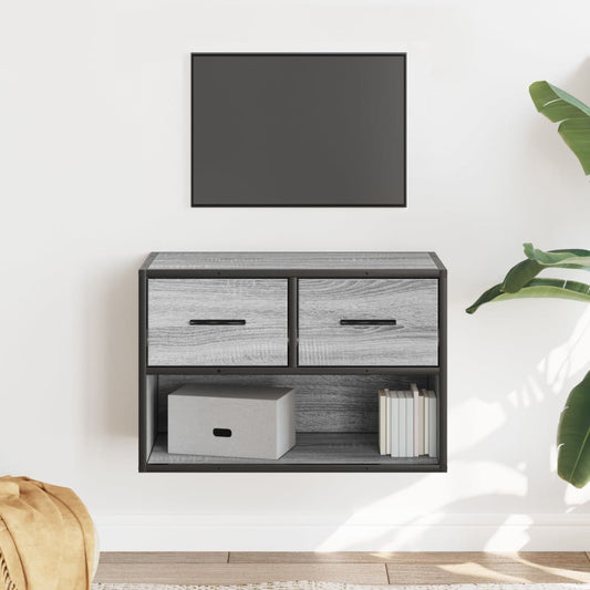 Tv-meubel 60x31x39,5 cm bewerkt hout metaal grijs sonoma eiken is nu te koop bij PeponiXL, paradijselijk wonen!