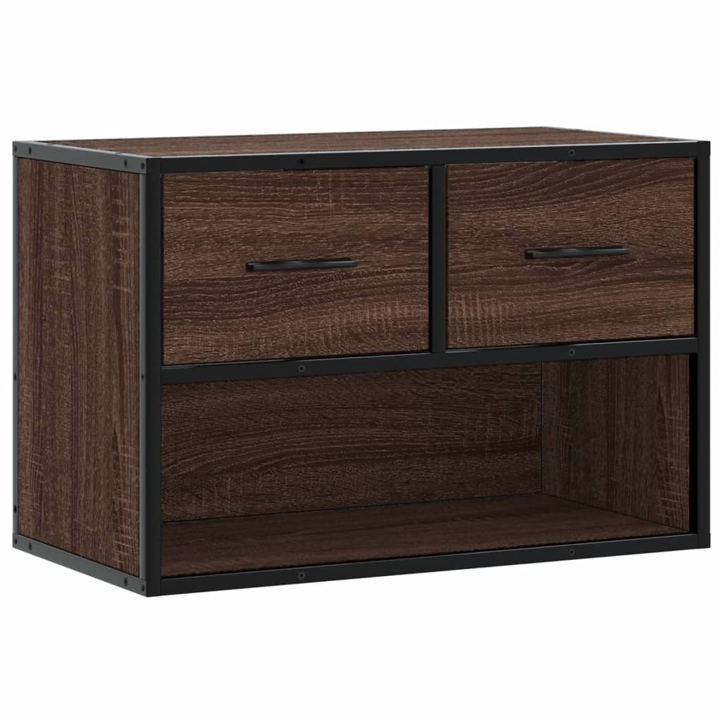 Tv-meubel 60x31x39,5 cm bewerkt hout metaal bruin eikenkleurig is nu te koop bij PeponiXL, paradijselijk wonen!