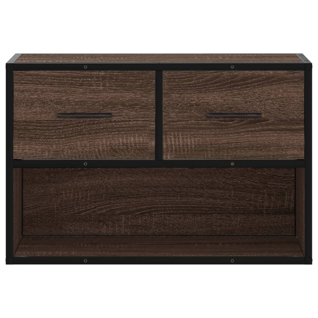 Tv-meubel 60x31x39,5 cm bewerkt hout metaal bruin eikenkleurig is nu te koop bij PeponiXL, paradijselijk wonen!