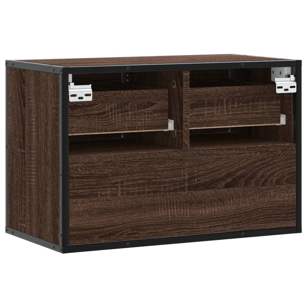 Tv-meubel 60x31x39,5 cm bewerkt hout metaal bruin eikenkleurig is nu te koop bij PeponiXL, paradijselijk wonen!