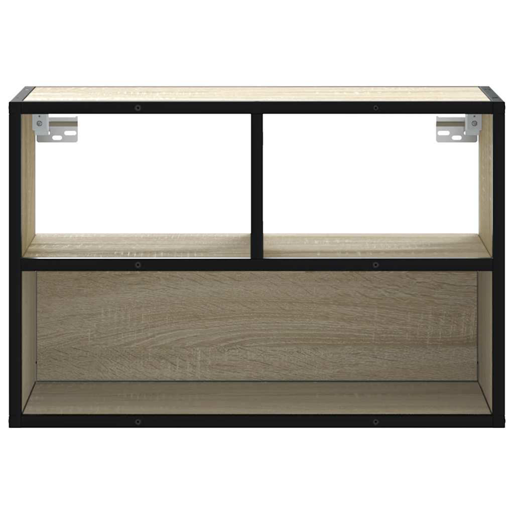 Tv-meubel 60x31x39,5 cm bewerkt hout metaal sonoma eikenkleurig is nu te koop bij PeponiXL, paradijselijk wonen!