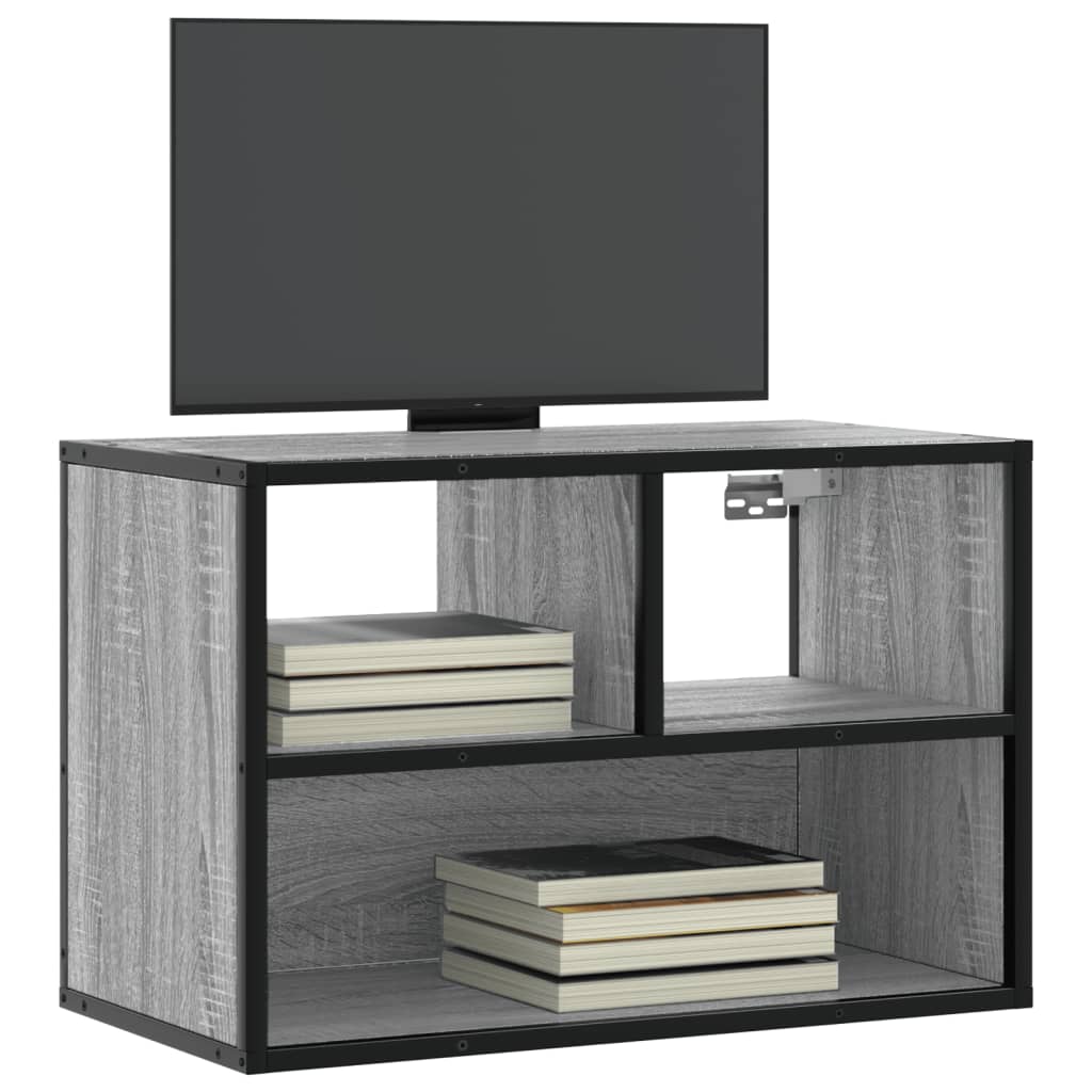 Tv-meubel 60x31x39,5 cm bewerkt hout metaal grijs sonoma eiken is nu te koop bij PeponiXL, paradijselijk wonen!