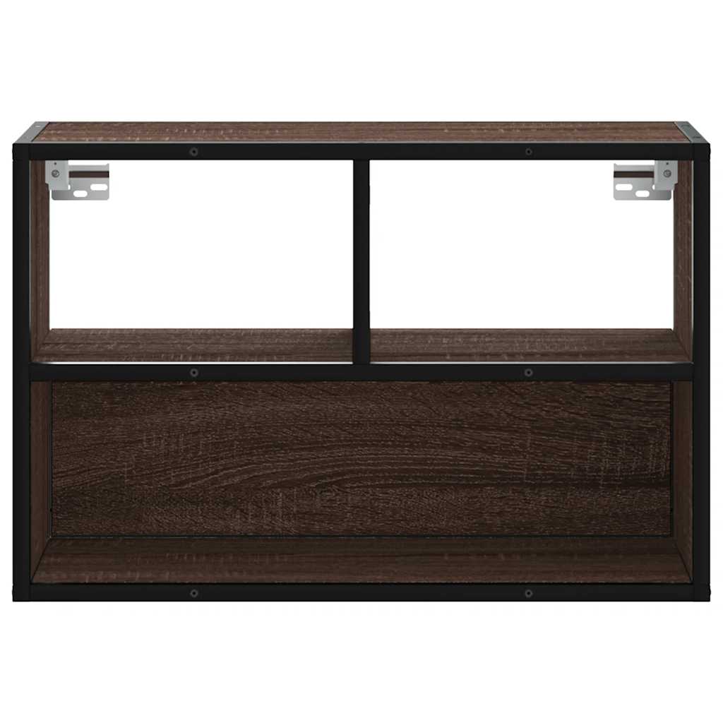 Tv-meubel 60x31x39,5 cm bewerkt hout metaal bruin eikenkleurig is nu te koop bij PeponiXL, paradijselijk wonen!