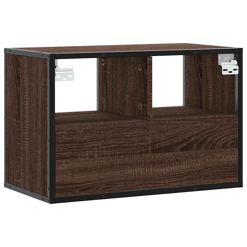 Tv-meubel 60x31x39,5 cm bewerkt hout metaal bruin eikenkleurig is nu te koop bij PeponiXL, paradijselijk wonen!