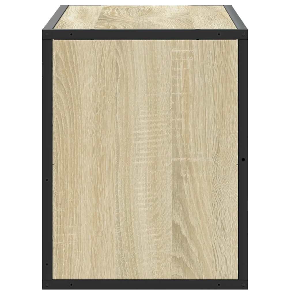 Tv-meubel 80x31x39,5 cm bewerkt hout metaal sonoma eikenkleurig is nu te koop bij PeponiXL, paradijselijk wonen!