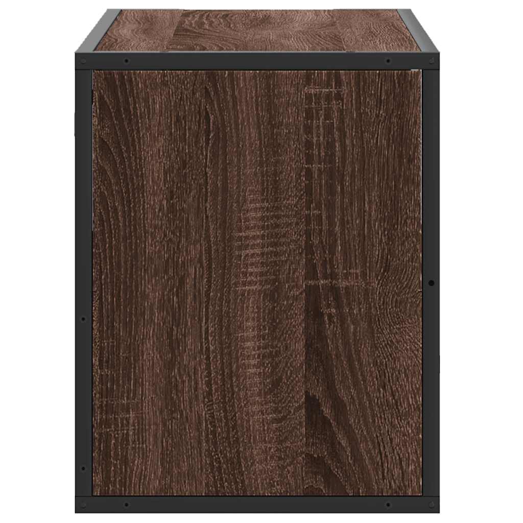 Tv-meubel 80x31x39,5 cm bewerkt hout metaal bruin eikenkleurig is nu te koop bij PeponiXL, paradijselijk wonen!