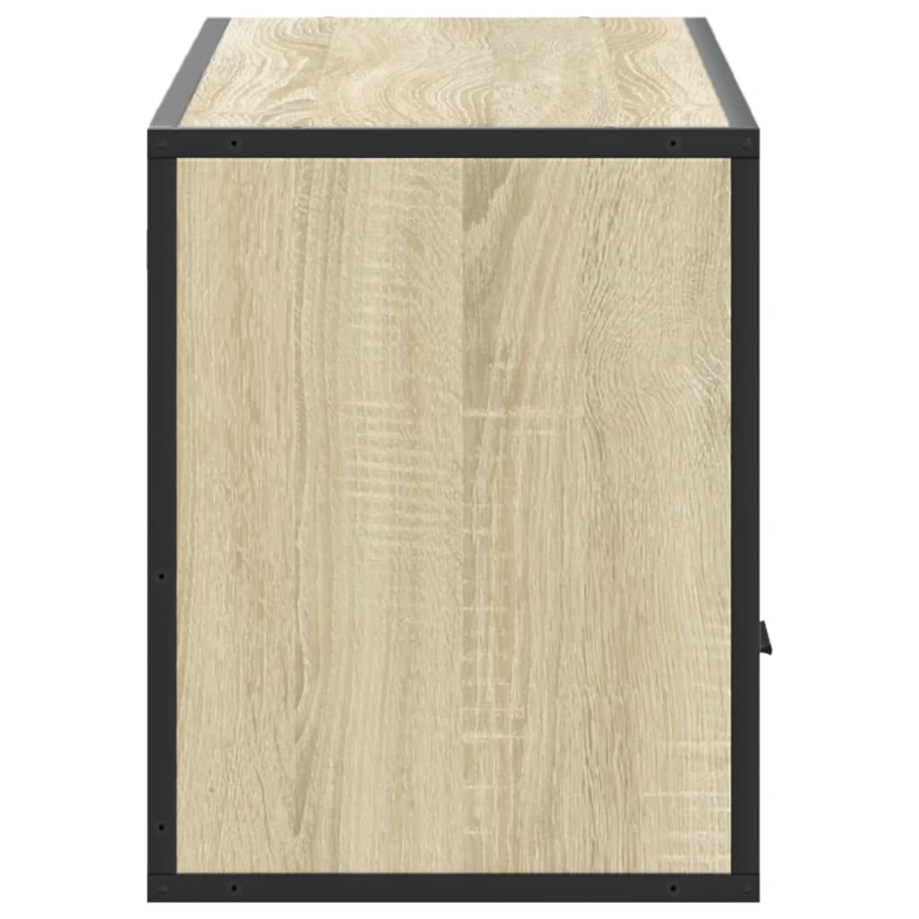 Tv-meubel 100x31x39,5cm bewerkt hout metaal sonoma eikenkleurig is nu te koop bij PeponiXL, paradijselijk wonen!