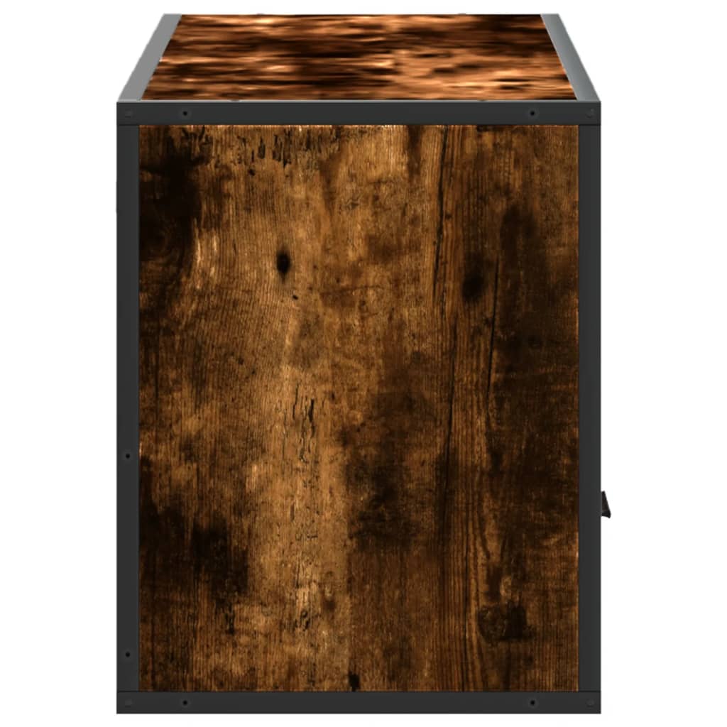 Tv-meubel 100x31x39,5 cm bewerkt hout metaal gerookt eikenkleur is nu te koop bij PeponiXL, paradijselijk wonen!