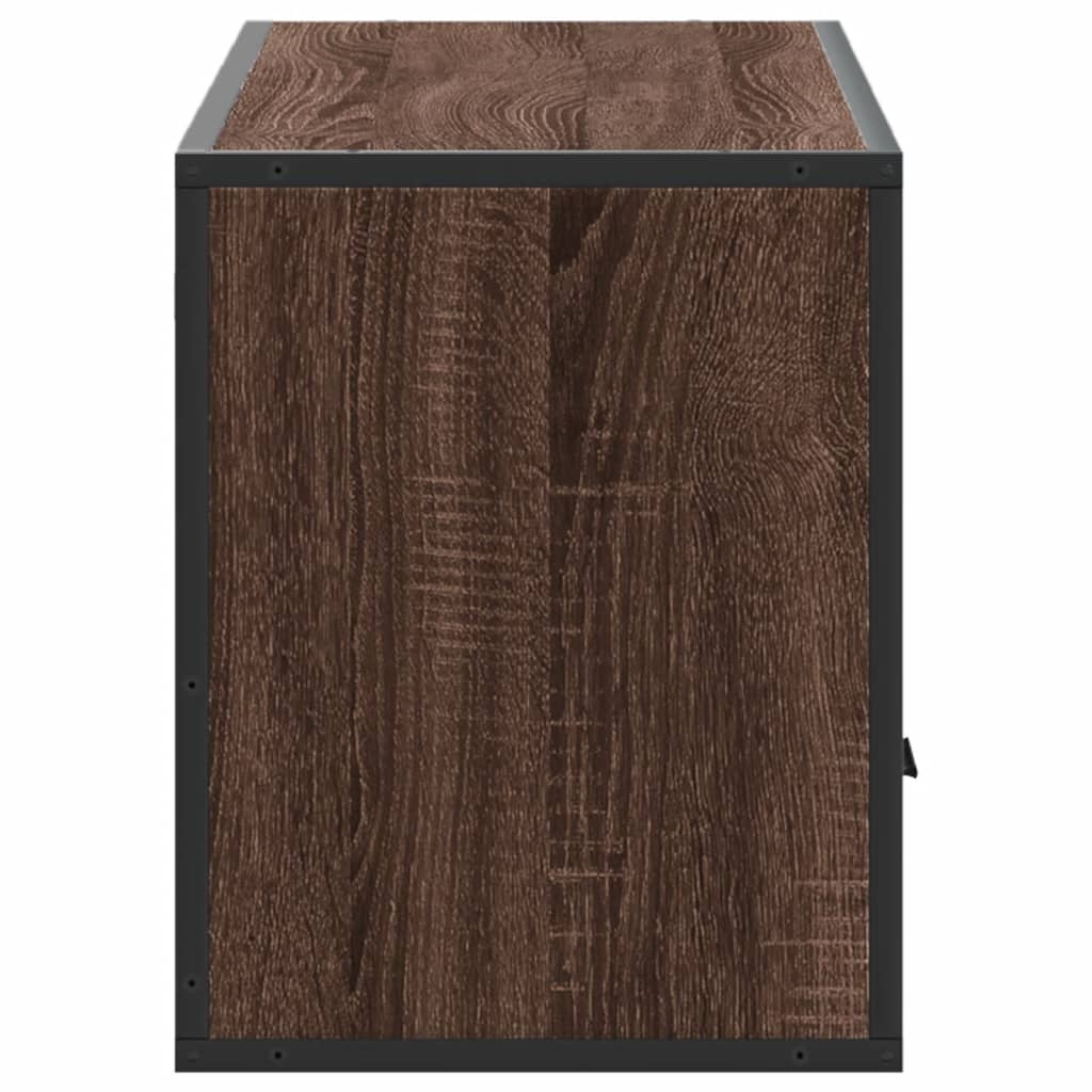 Tv-meubel 100x31x39,5 cm bewerkt hout metaal bruin eikenkleurig is nu te koop bij PeponiXL, paradijselijk wonen!