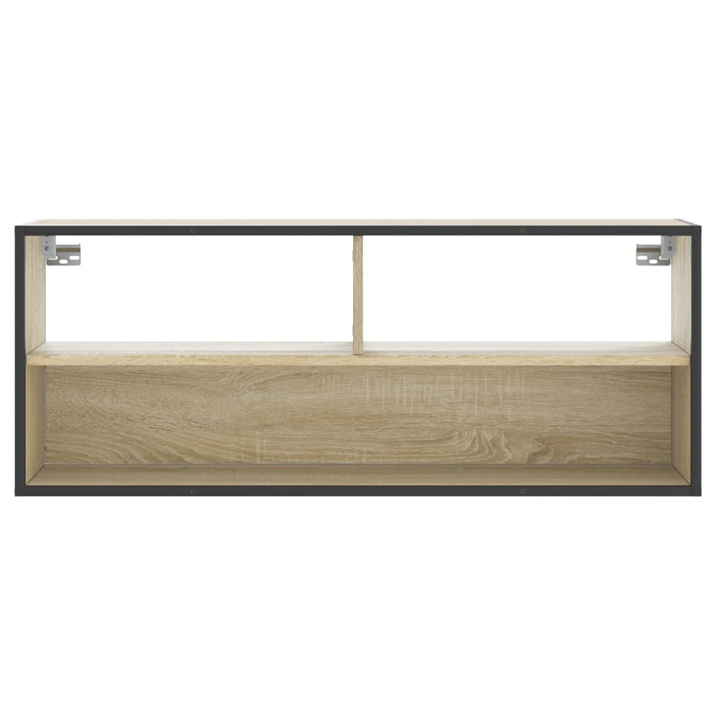 Tv-meubel 100x31x39,5cm bewerkt hout metaal sonoma eikenkleurig is nu te koop bij PeponiXL, paradijselijk wonen!