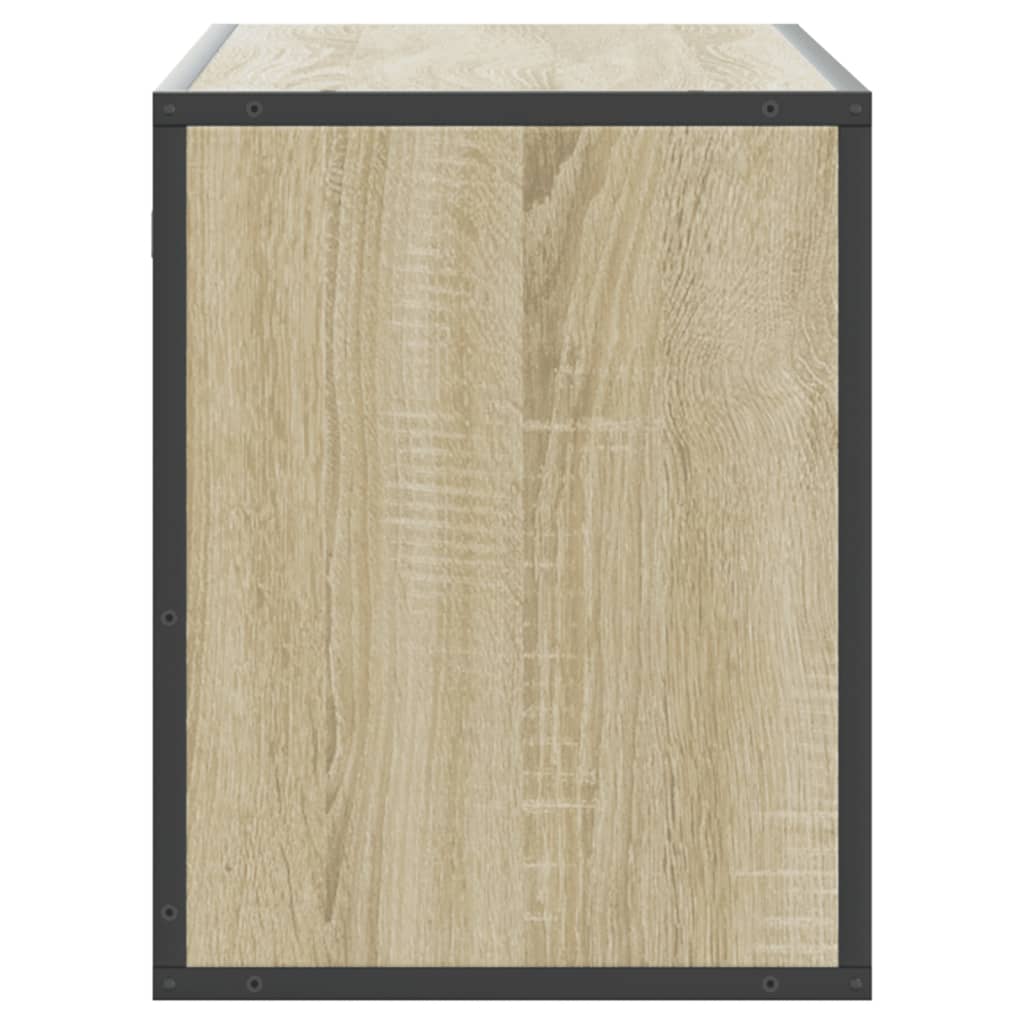Tv-meubel 100x31x39,5cm bewerkt hout metaal sonoma eikenkleurig is nu te koop bij PeponiXL, paradijselijk wonen!