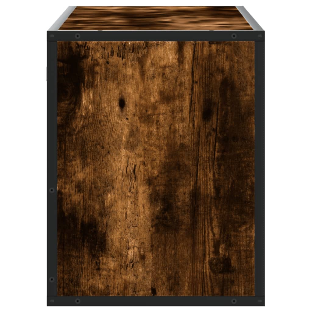 Tv-meubel 100x31x39,5 cm bewerkt hout metaal gerookt eikenkleur is nu te koop bij PeponiXL, paradijselijk wonen!