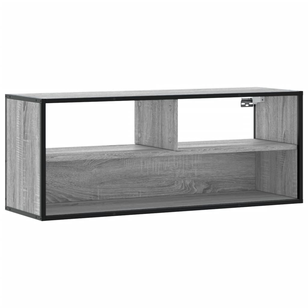 Tv-meubel 100x31x39,5 cm bewerkt hout metaal grijs sonoma eiken is nu te koop bij PeponiXL, paradijselijk wonen!