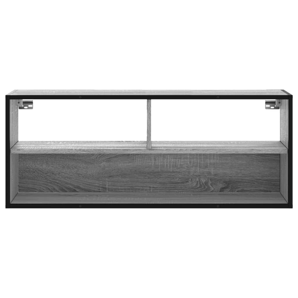 Tv-meubel 100x31x39,5 cm bewerkt hout metaal grijs sonoma eiken is nu te koop bij PeponiXL, paradijselijk wonen!