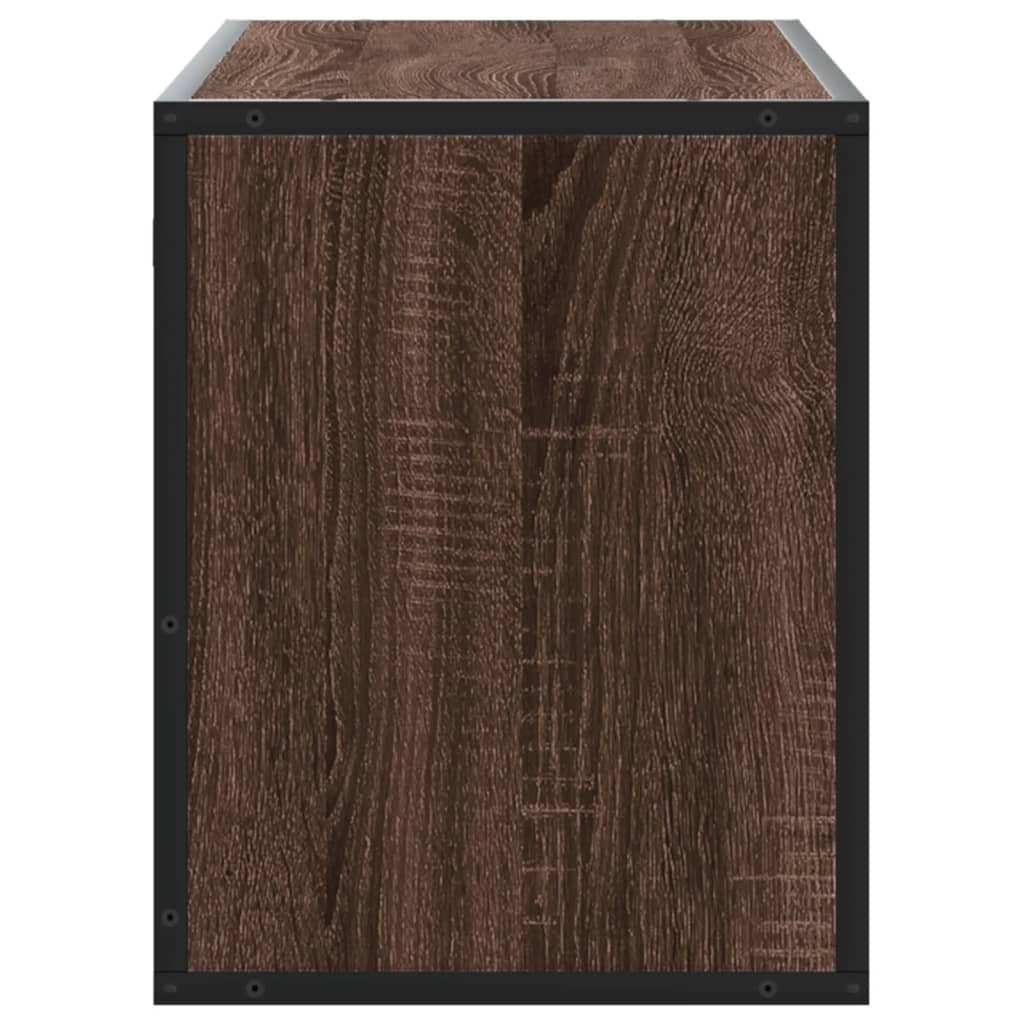 Tv-meubel 100x31x39,5 cm bewerkt hout metaal bruin eikenkleurig is nu te koop bij PeponiXL, paradijselijk wonen!