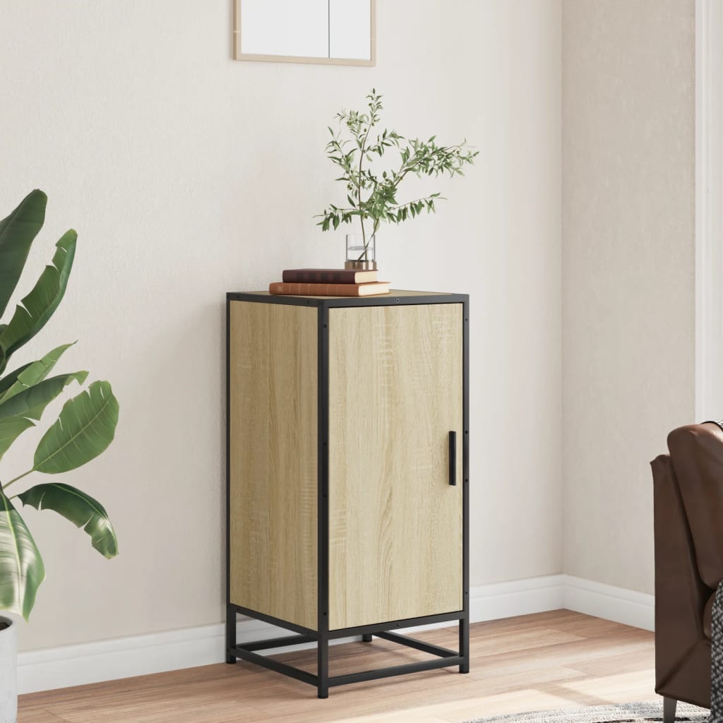 Dressoir 35,5x35x76 cm bewerkt hout en metaal sonoma eikenkleur is nu te koop bij PeponiXL, paradijselijk wonen!