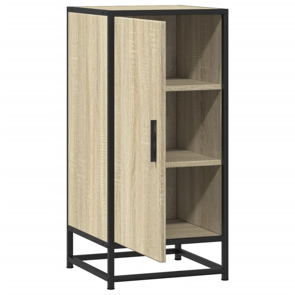 Dressoir 35,5x35x76 cm bewerkt hout en metaal sonoma eikenkleur is nu te koop bij PeponiXL, paradijselijk wonen!