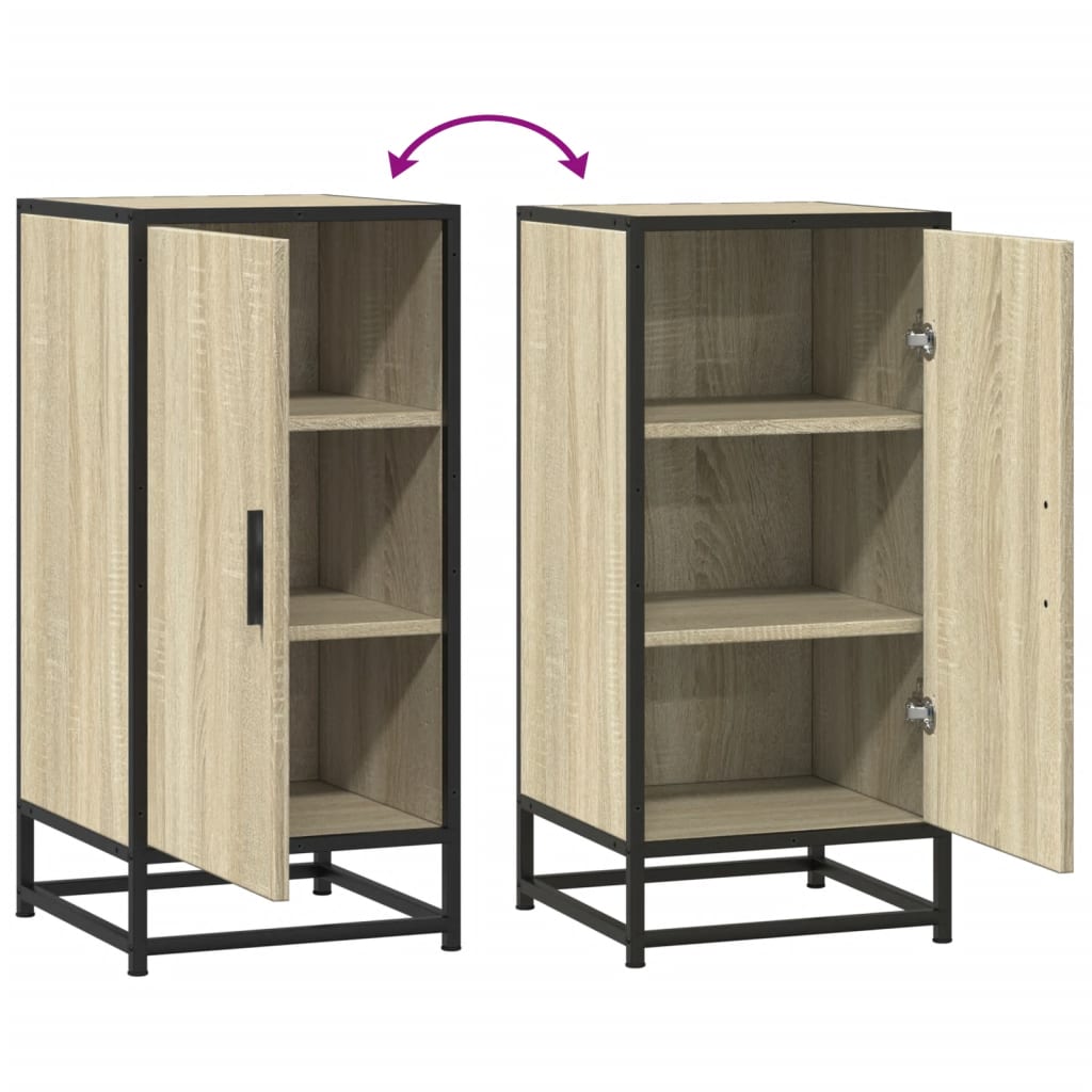 Dressoir 35,5x35x76 cm bewerkt hout en metaal sonoma eikenkleur is nu te koop bij PeponiXL, paradijselijk wonen!