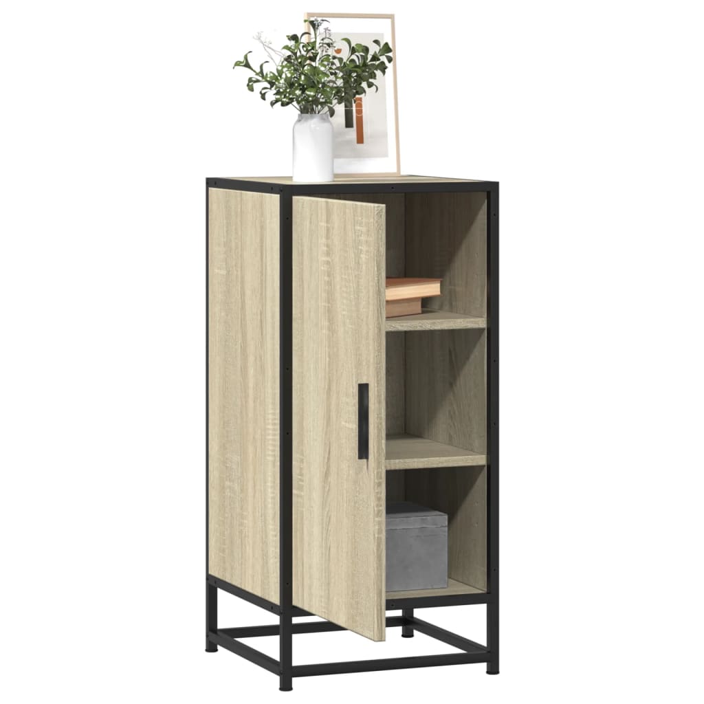Dressoir 35,5x35x76 cm bewerkt hout en metaal sonoma eikenkleur is nu te koop bij PeponiXL, paradijselijk wonen!