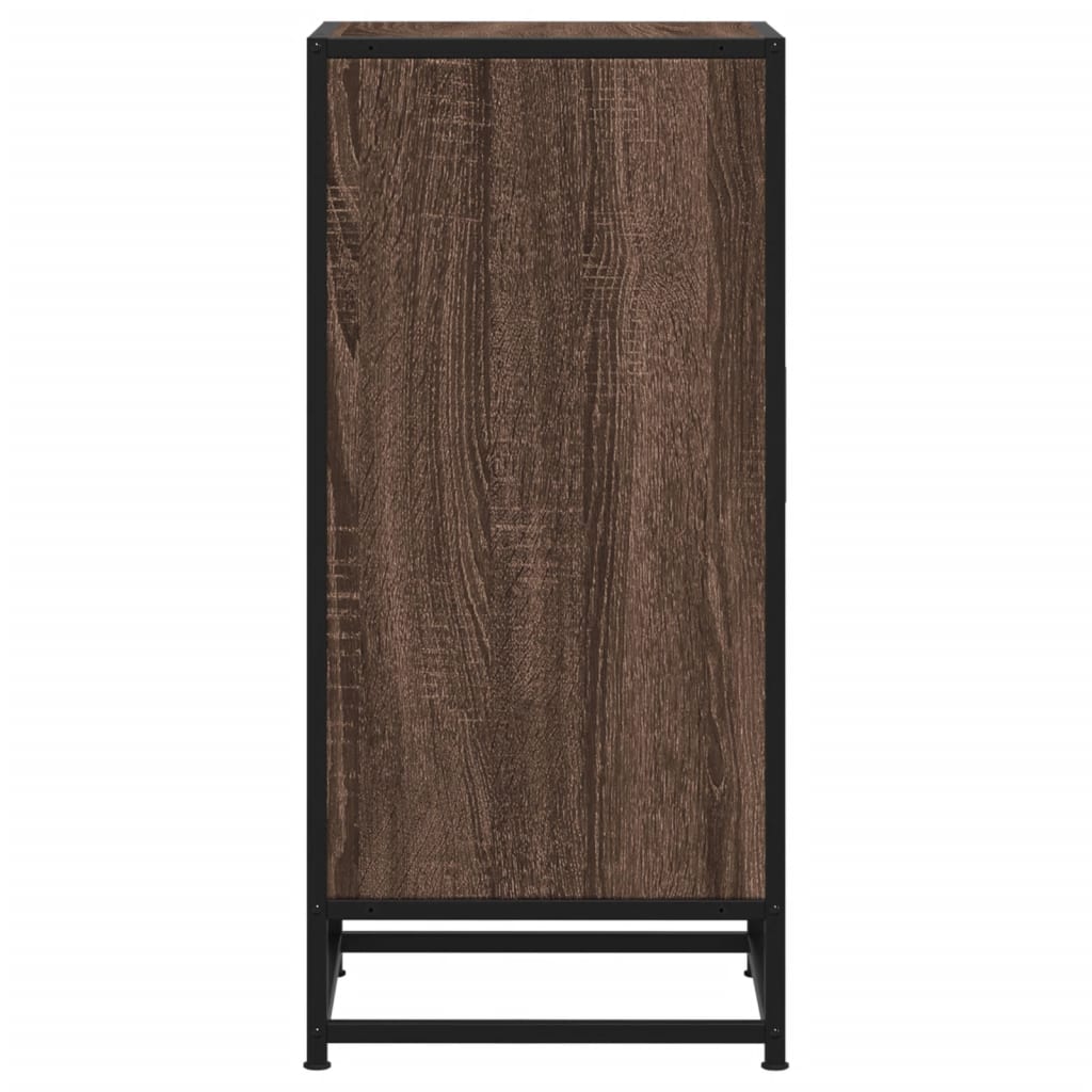 Dressoir 35,5x35x76 cm bewerkt hout en metaal bruin eikenkleur is nu te koop bij PeponiXL, paradijselijk wonen!