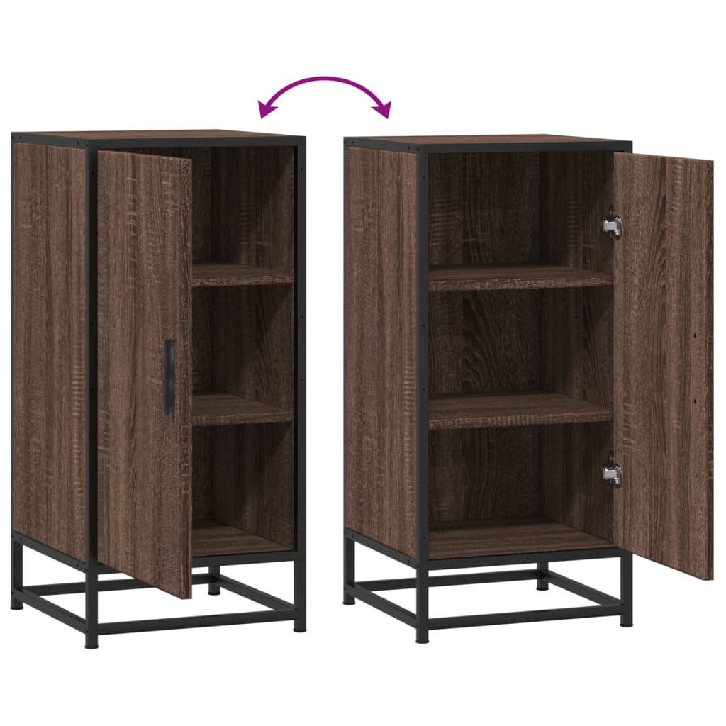 Dressoir 35,5x35x76 cm bewerkt hout en metaal bruin eikenkleur is nu te koop bij PeponiXL, paradijselijk wonen!