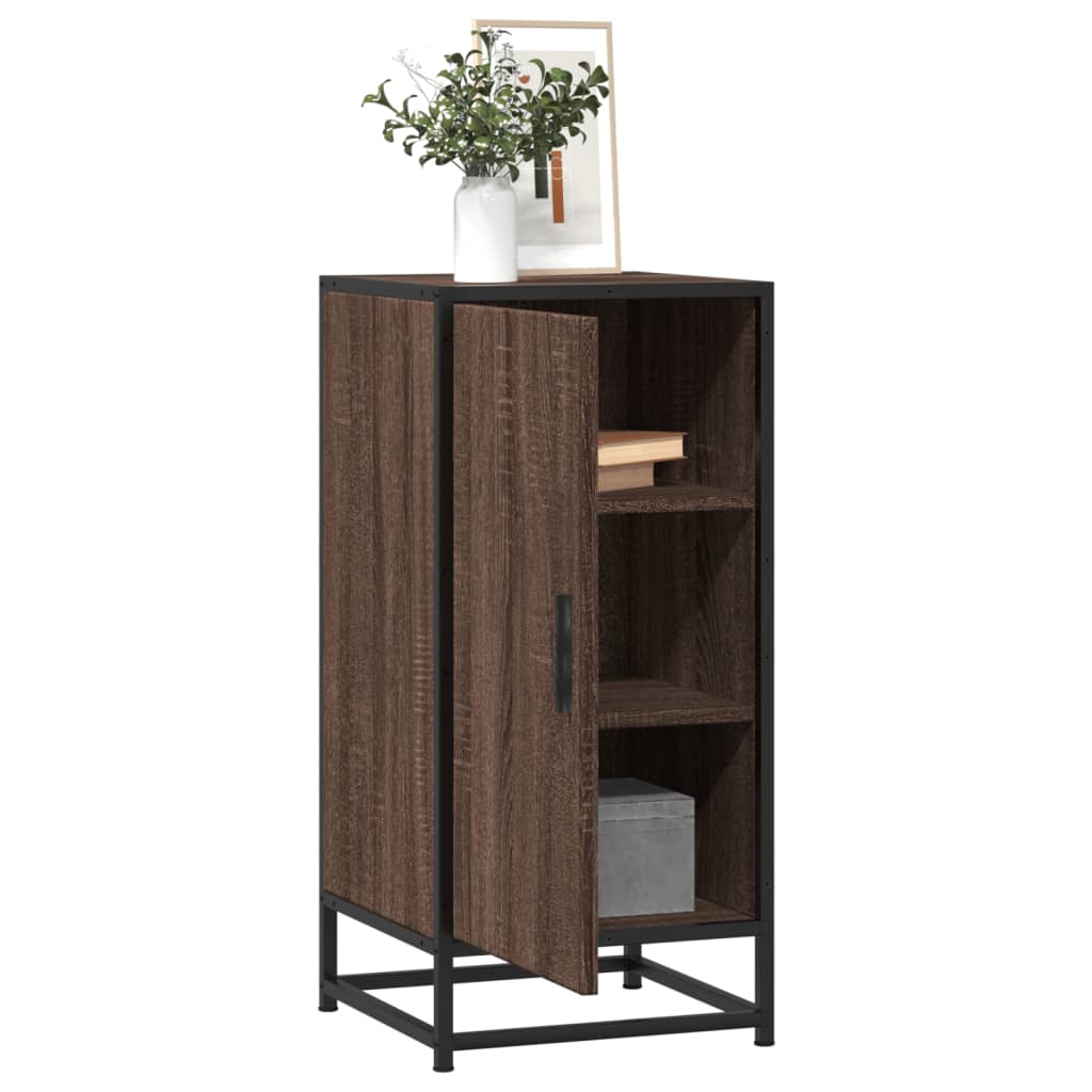 Dressoir 35,5x35x76 cm bewerkt hout en metaal bruin eikenkleur is nu te koop bij PeponiXL, paradijselijk wonen!