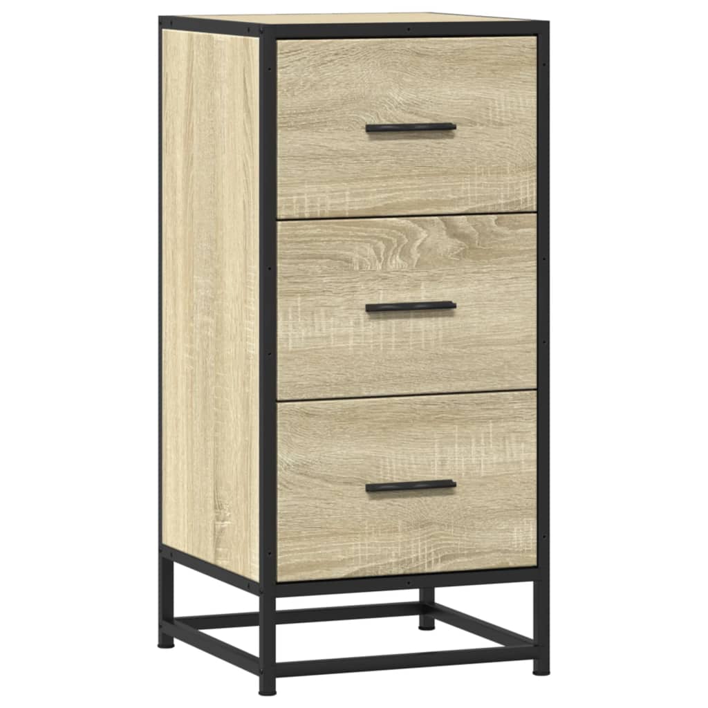 Dressoir 35,5x35x76 cm bewerkt hout en metaal sonoma eikenkleur is nu te koop bij PeponiXL, paradijselijk wonen!