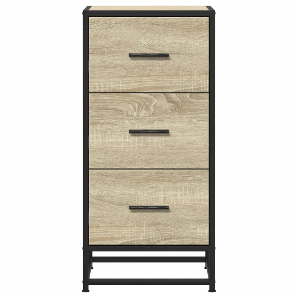 Dressoir 35,5x35x76 cm bewerkt hout en metaal sonoma eikenkleur is nu te koop bij PeponiXL, paradijselijk wonen!