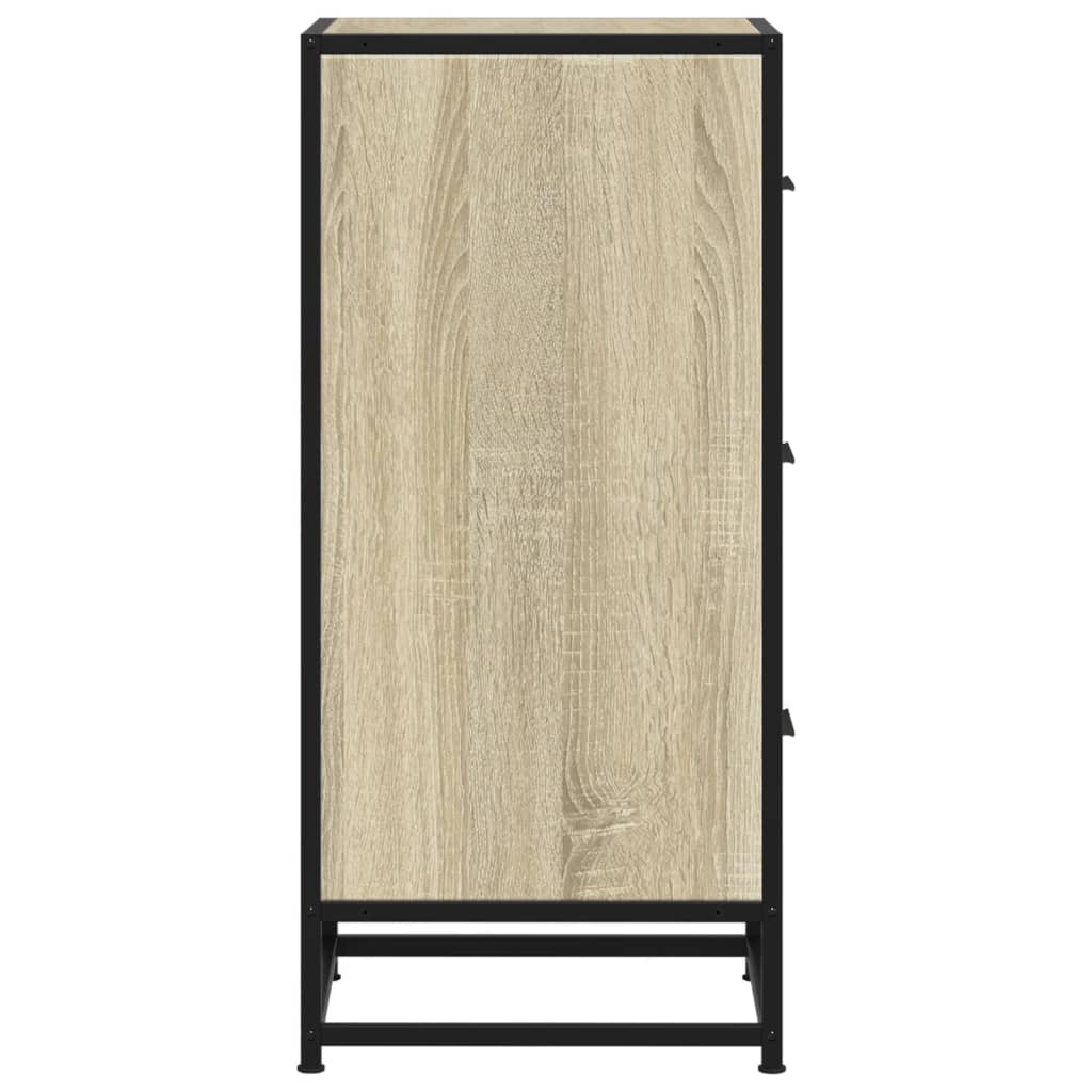 Dressoir 35,5x35x76 cm bewerkt hout en metaal sonoma eikenkleur is nu te koop bij PeponiXL, paradijselijk wonen!