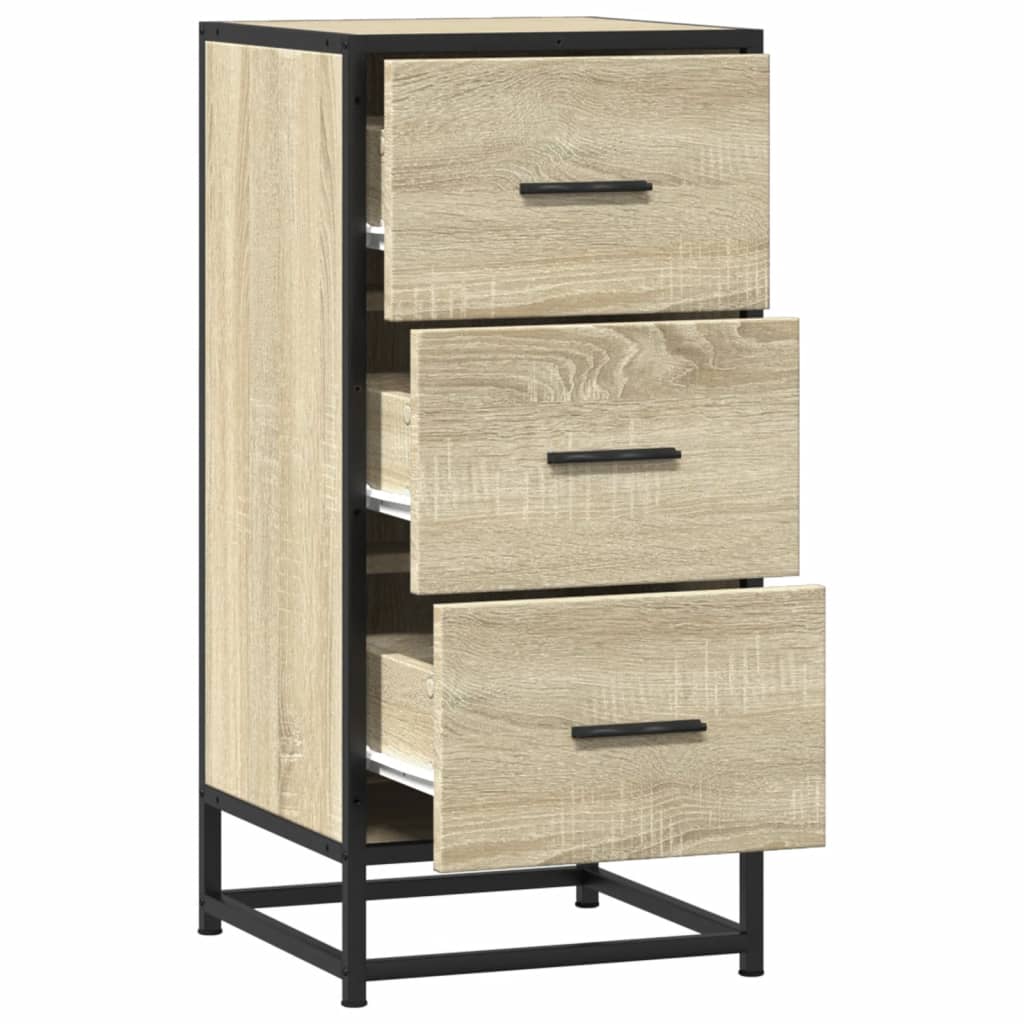 Dressoir 35,5x35x76 cm bewerkt hout en metaal sonoma eikenkleur is nu te koop bij PeponiXL, paradijselijk wonen!
