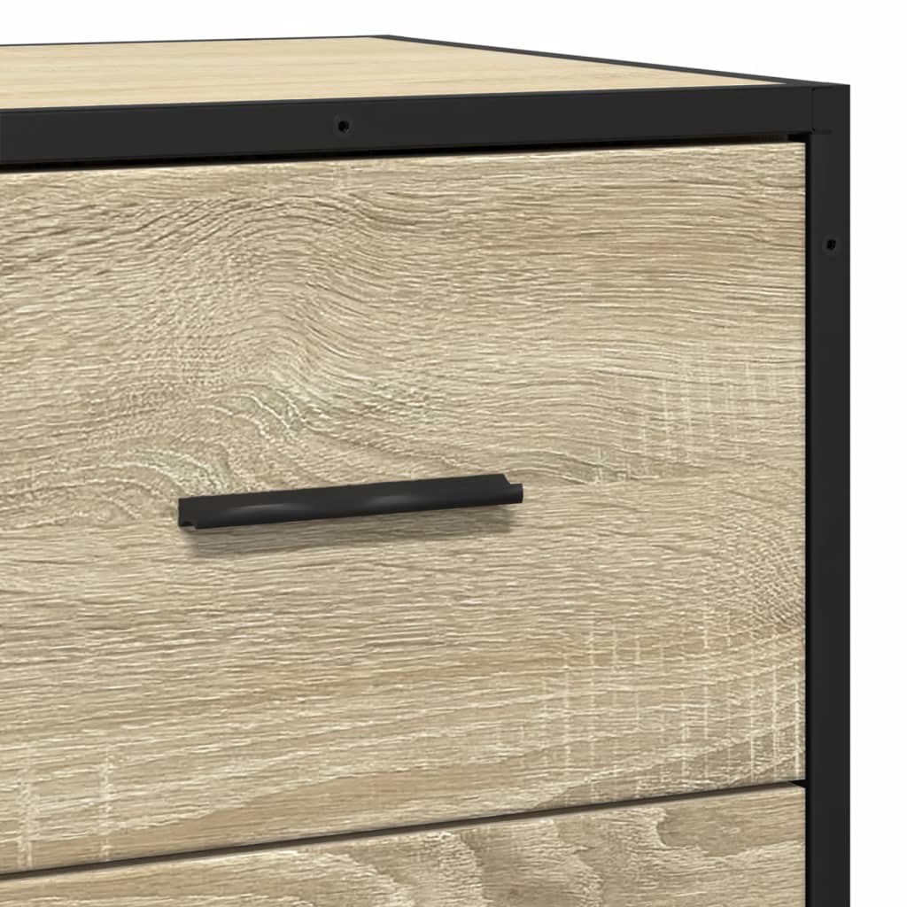 Dressoir 35,5x35x76 cm bewerkt hout en metaal sonoma eikenkleur is nu te koop bij PeponiXL, paradijselijk wonen!