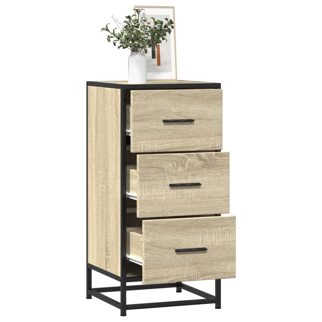 Dressoir 35,5x35x76 cm bewerkt hout en metaal sonoma eikenkleur is nu te koop bij PeponiXL, paradijselijk wonen!