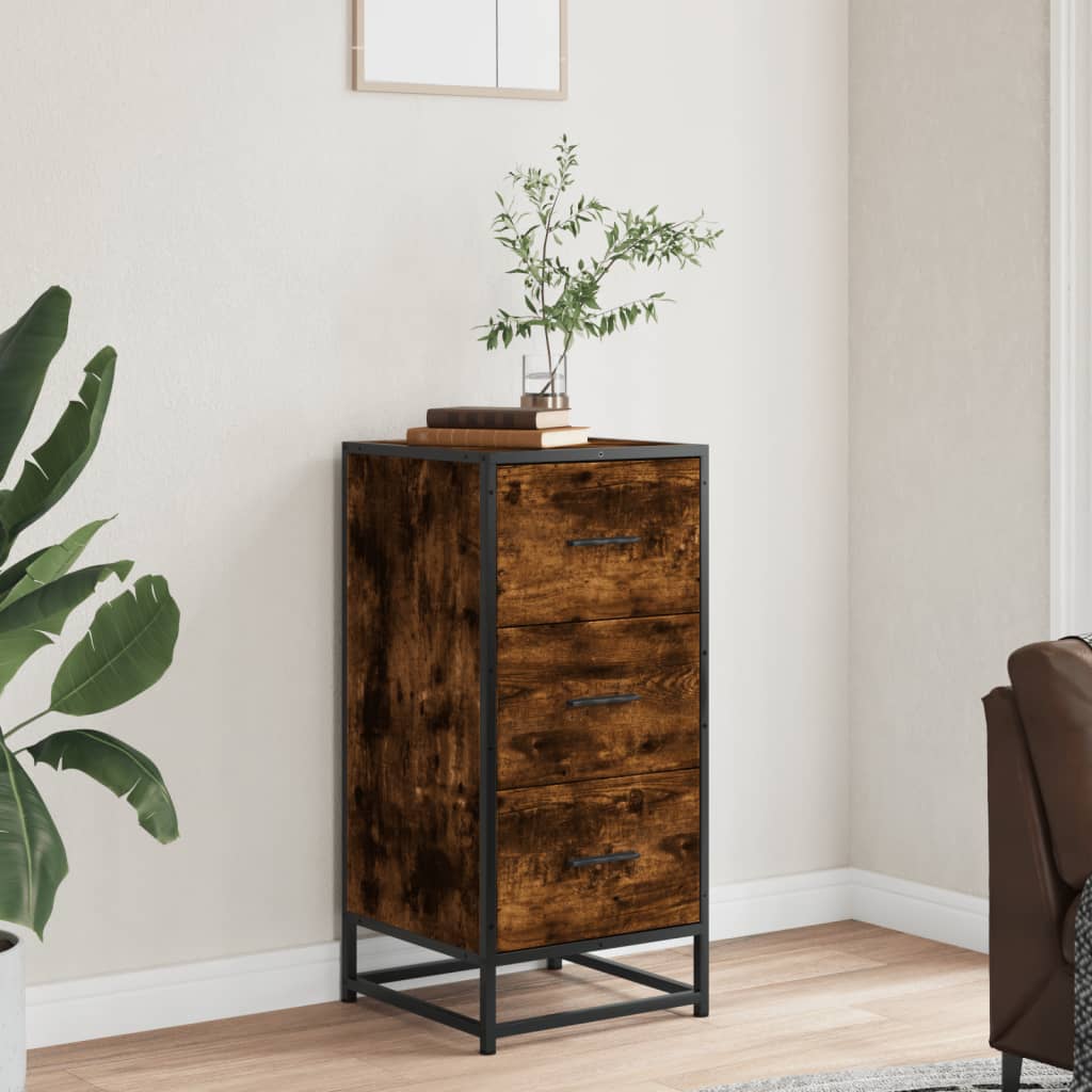 Dressoir 35,5x35x76 cm bewerkt hout en metaal gerookt eiken is nu te koop bij PeponiXL, paradijselijk wonen!