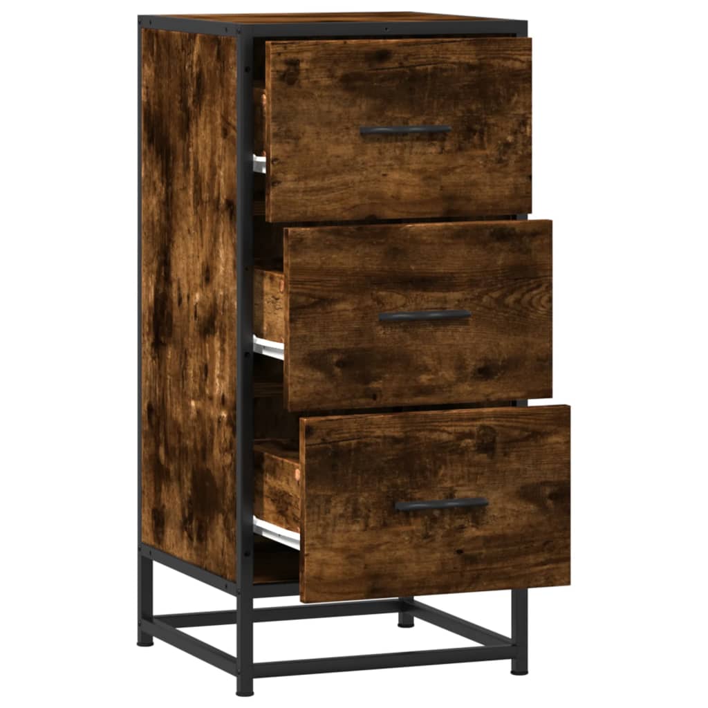 Dressoir 35,5x35x76 cm bewerkt hout en metaal gerookt eiken is nu te koop bij PeponiXL, paradijselijk wonen!