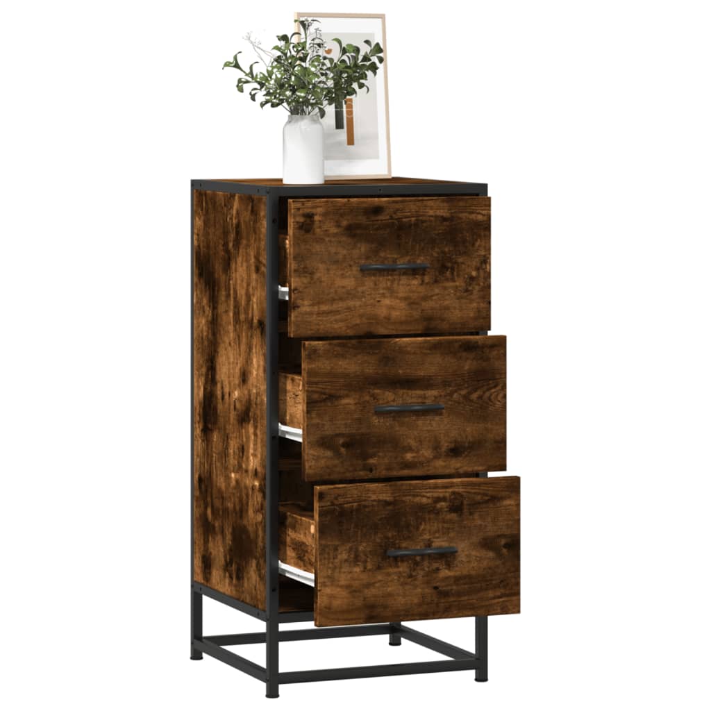 Dressoir 35,5x35x76 cm bewerkt hout en metaal gerookt eiken is nu te koop bij PeponiXL, paradijselijk wonen!