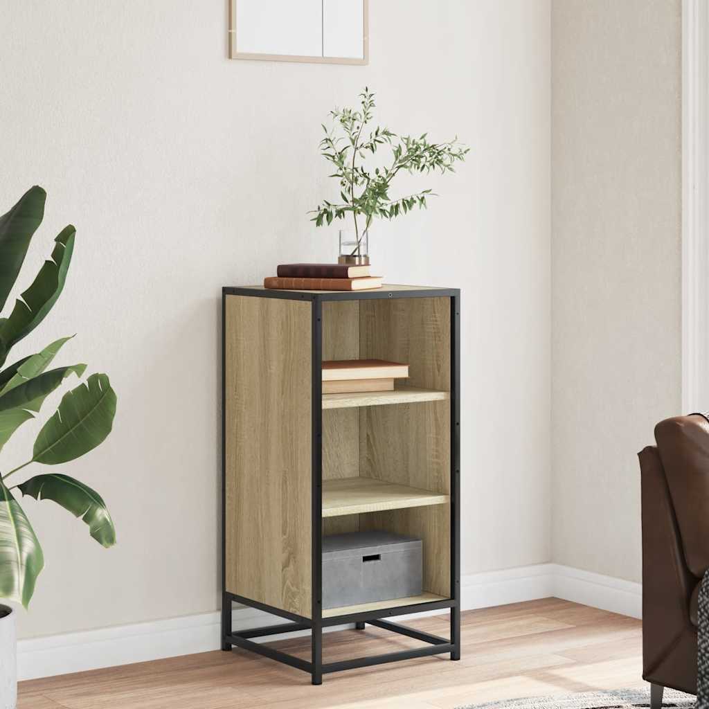 Dressoir 35,5x35x76 cm bewerkt hout en metaal sonoma eikenkleur is nu te koop bij PeponiXL, paradijselijk wonen!