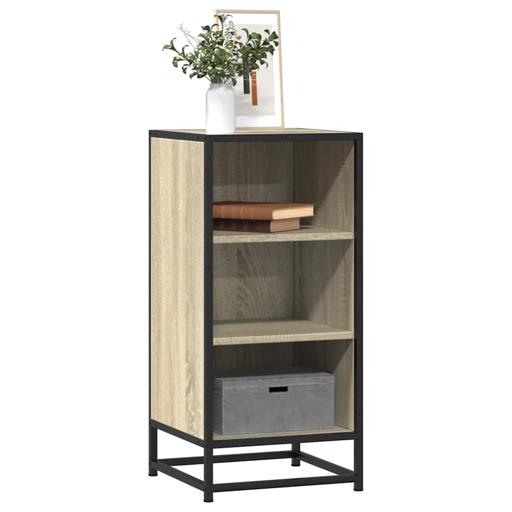 Dressoir 35,5x35x76 cm bewerkt hout en metaal sonoma eikenkleur is nu te koop bij PeponiXL, paradijselijk wonen!