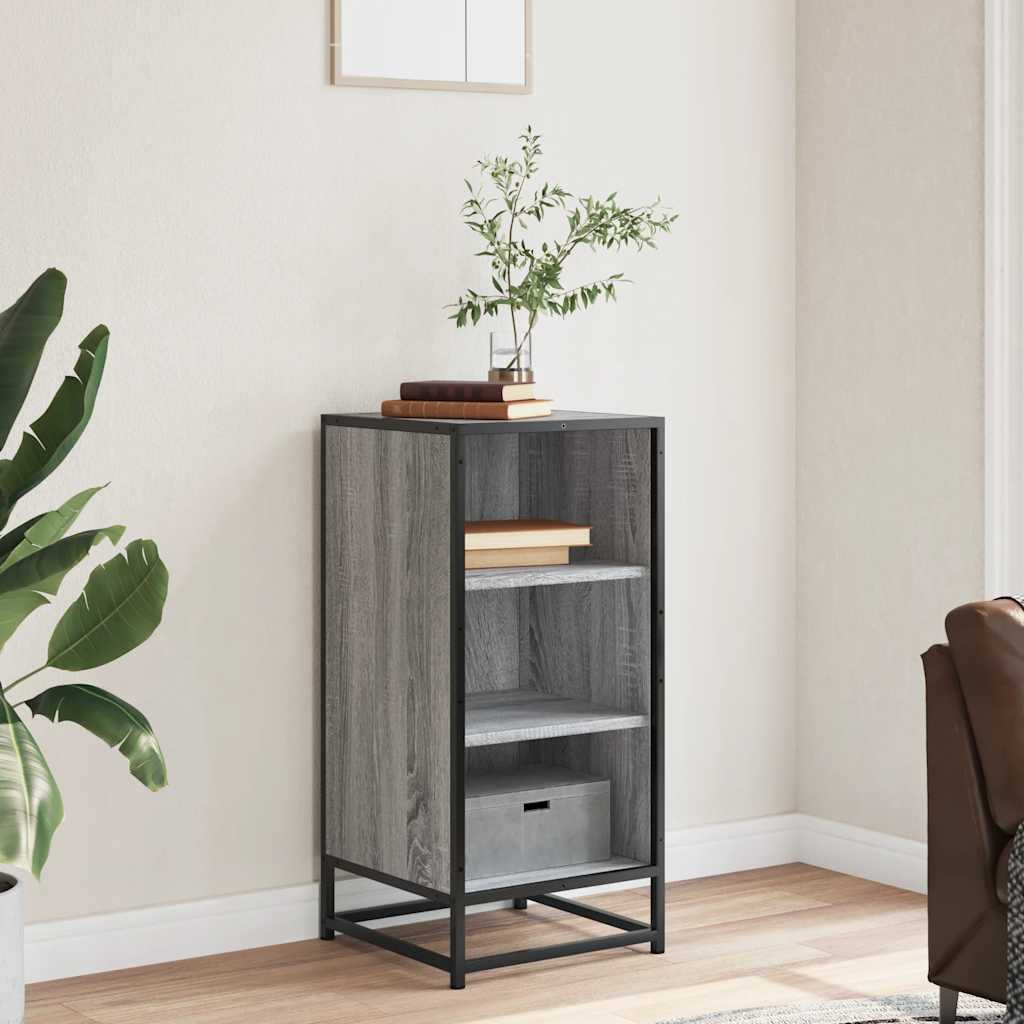 Dressoir 35,5x35x76 cm bewerkt hout en metaal grijs sonoma is nu te koop bij PeponiXL, paradijselijk wonen!