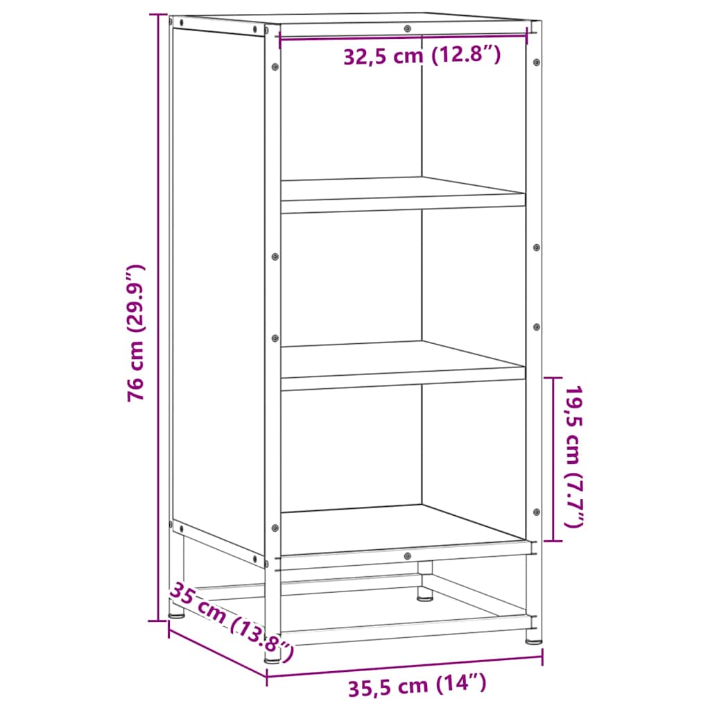 Dressoir 35,5x35x76 cm bewerkt hout en metaal grijs sonoma is nu te koop bij PeponiXL, paradijselijk wonen!