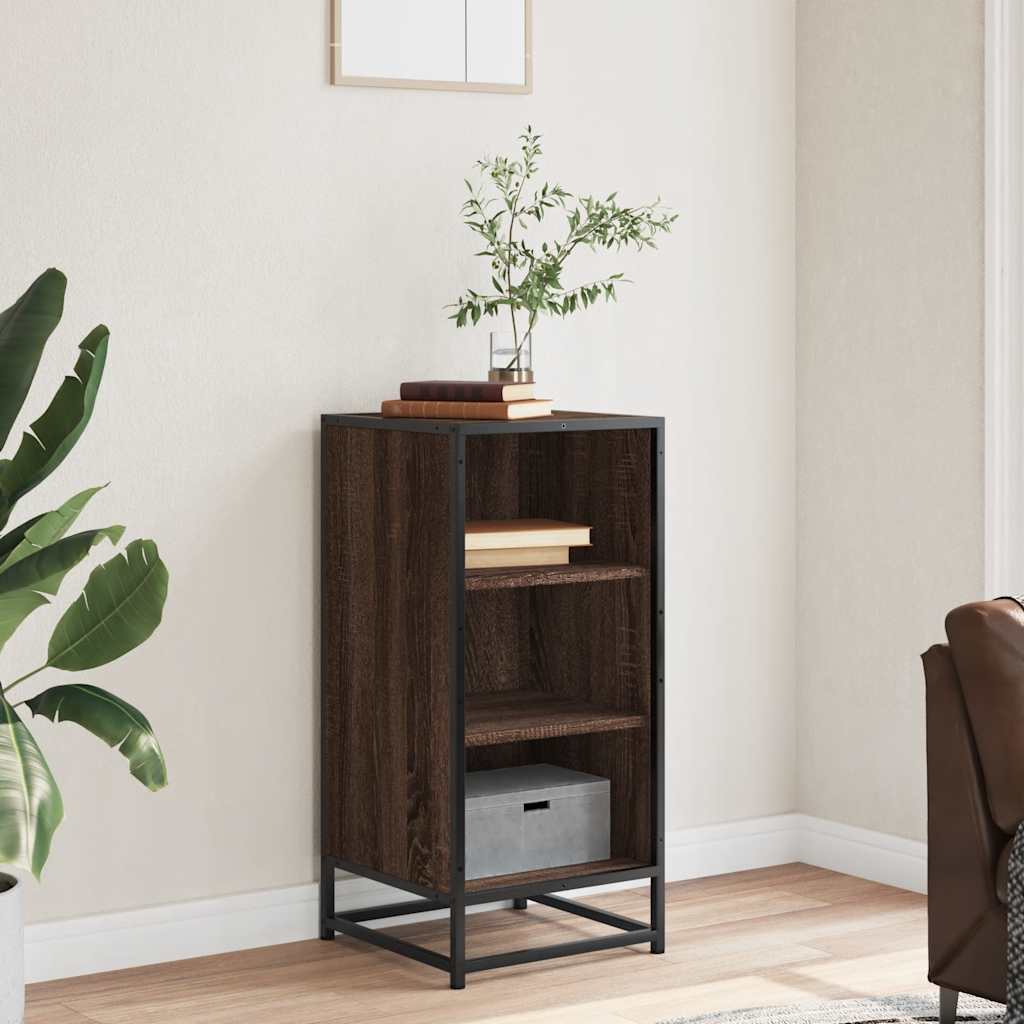 Dressoir 35,5x35x76 cm bewerkt hout en metaal bruin eikenkleur is nu te koop bij PeponiXL, paradijselijk wonen!