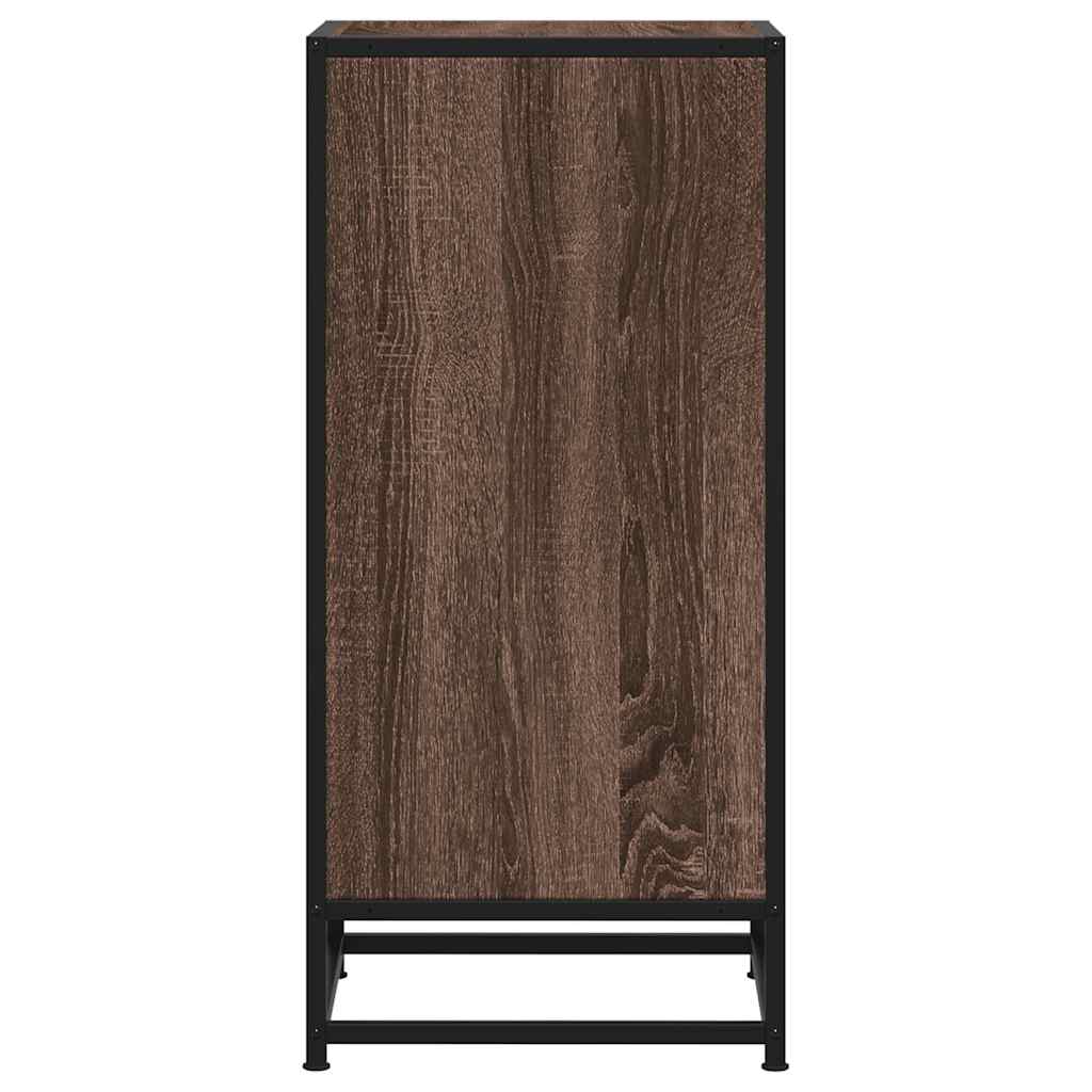 Dressoir 35,5x35x76 cm bewerkt hout en metaal bruin eikenkleur is nu te koop bij PeponiXL, paradijselijk wonen!