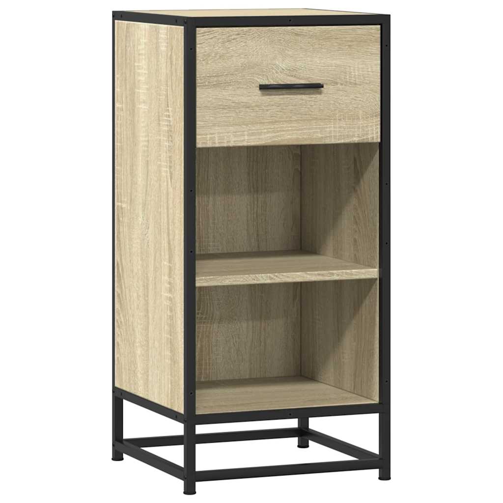 Dressoir 35,5x35x76 cm bewerkt hout en metaal sonoma eikenkleur is nu te koop bij PeponiXL, paradijselijk wonen!