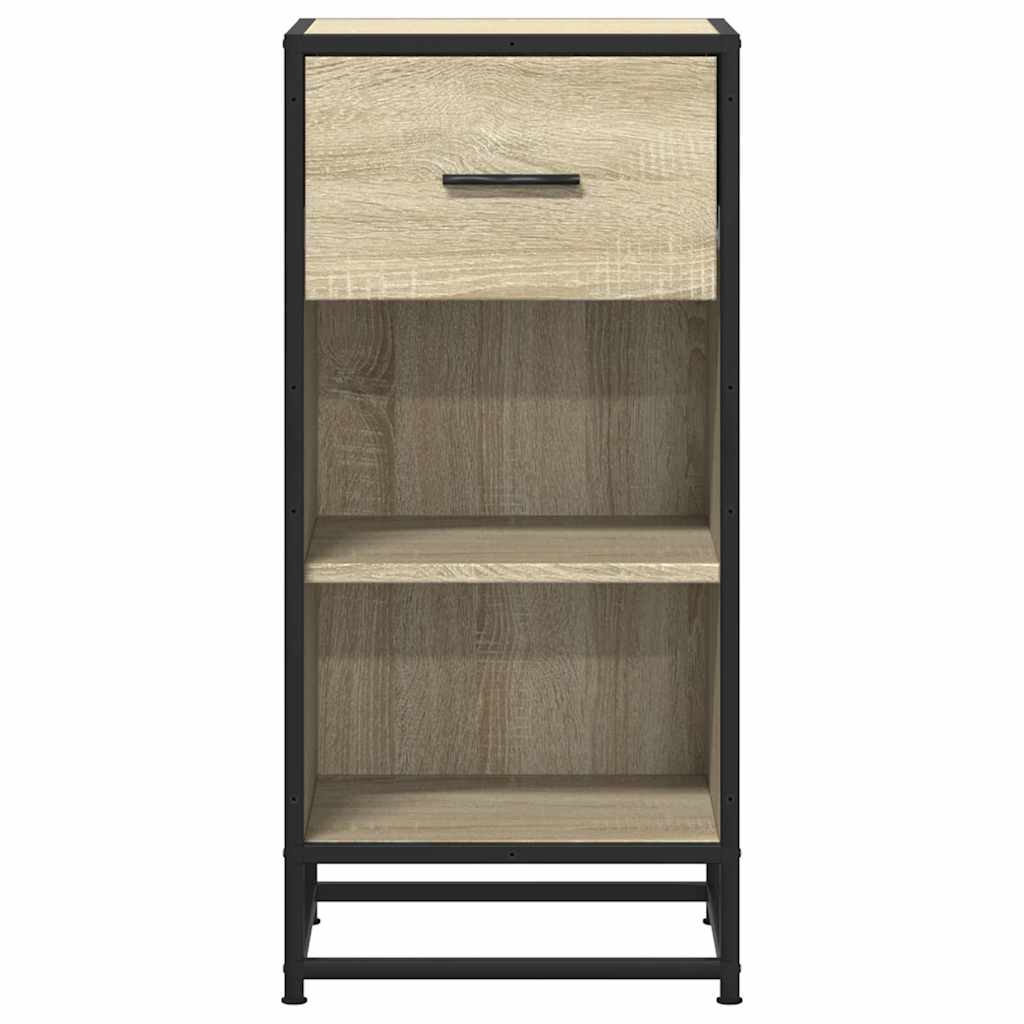 Dressoir 35,5x35x76 cm bewerkt hout en metaal sonoma eikenkleur is nu te koop bij PeponiXL, paradijselijk wonen!