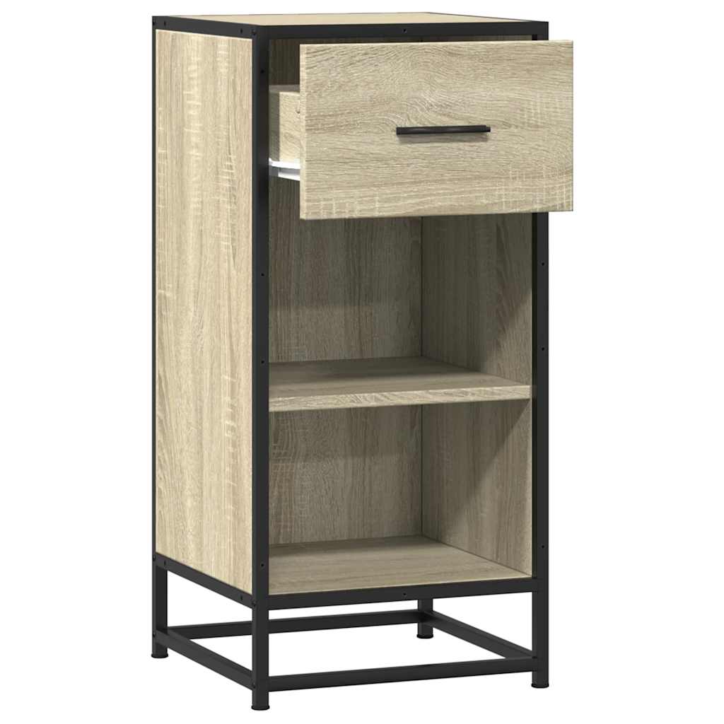 Dressoir 35,5x35x76 cm bewerkt hout en metaal sonoma eikenkleur is nu te koop bij PeponiXL, paradijselijk wonen!